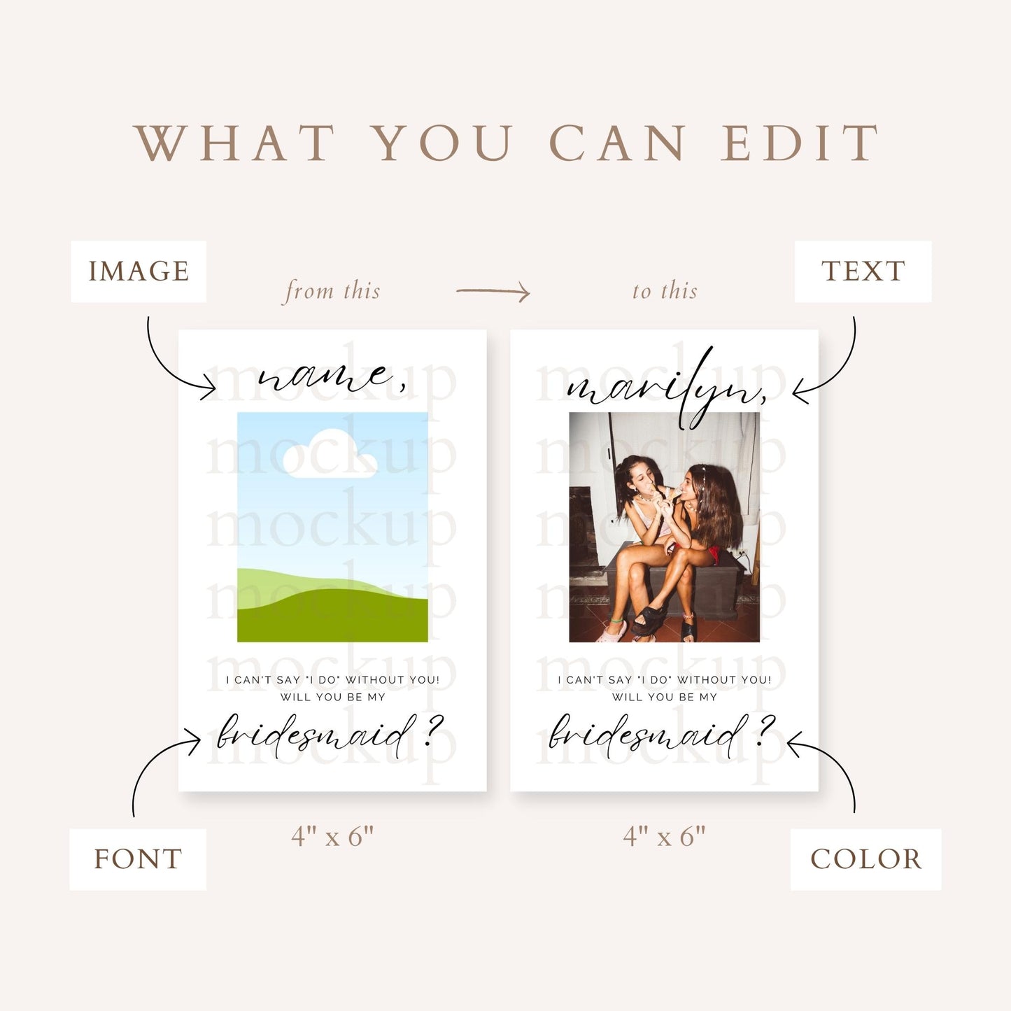 Bridesmaid Proposal Card Template