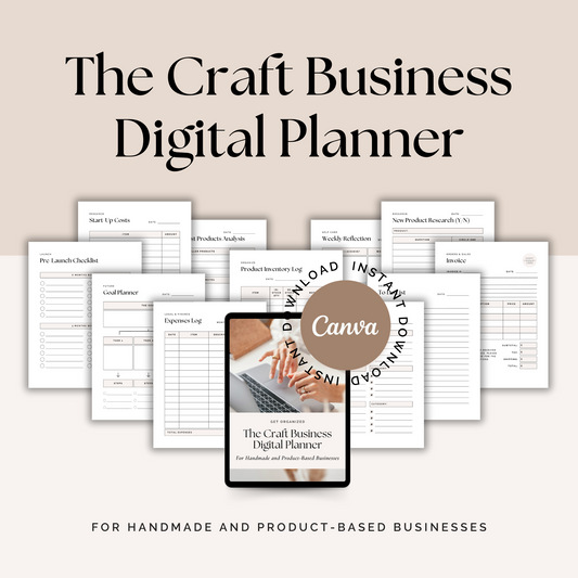 craft business digital planner, small business planner, craft business planner, digital planner for craft business, planner for craft business, planner for small business, cricut business planner, craft business organization