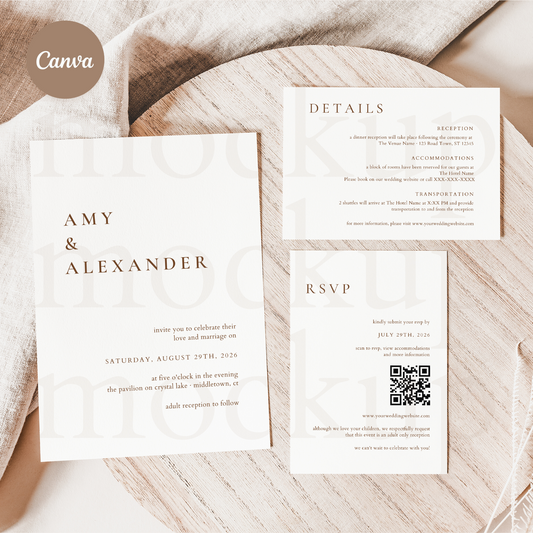 minimalist wedding invitation template