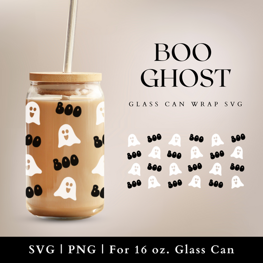 Halloween Ghost Libbey Glass Wrap SVG (16 oz)