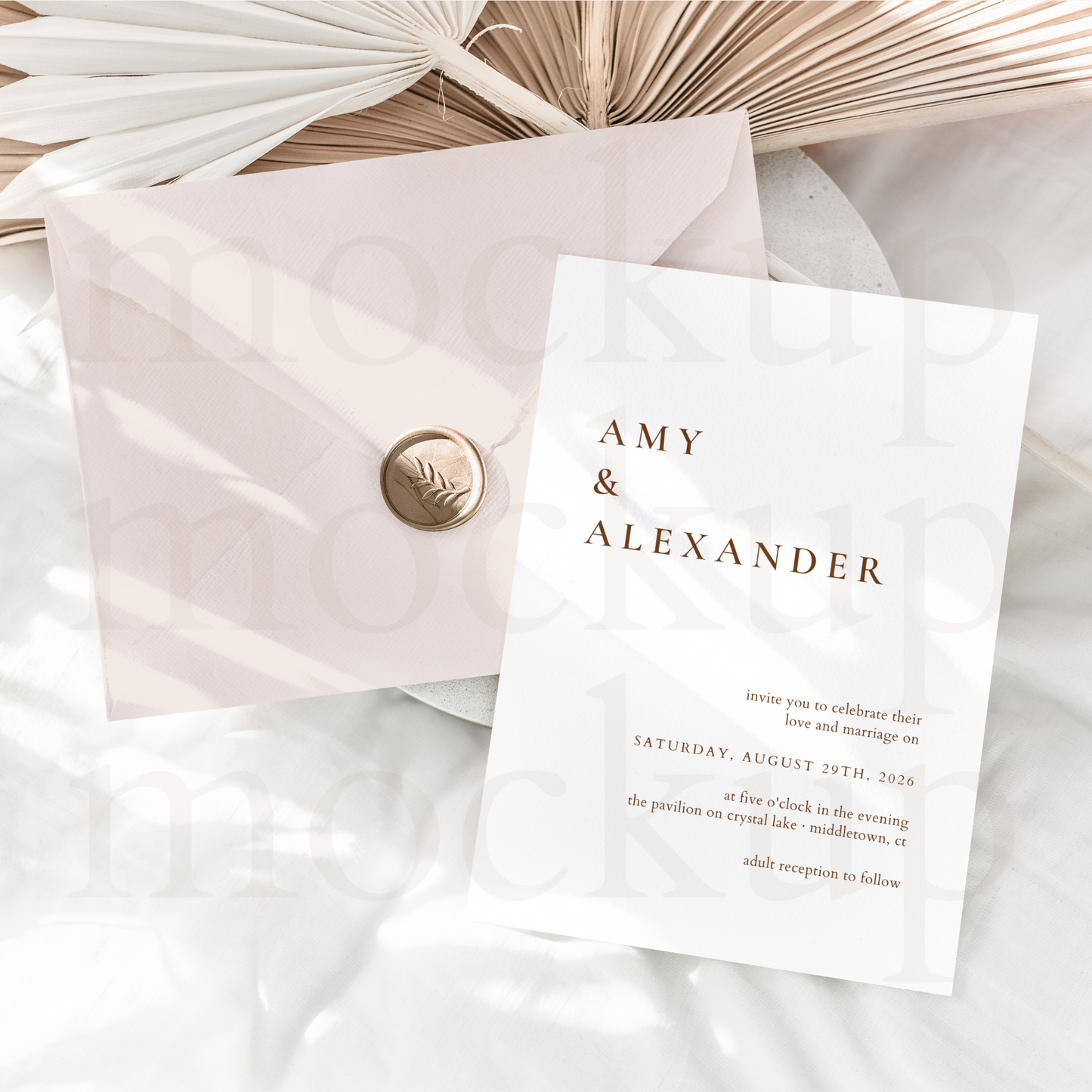 minimalist wedding invitation template