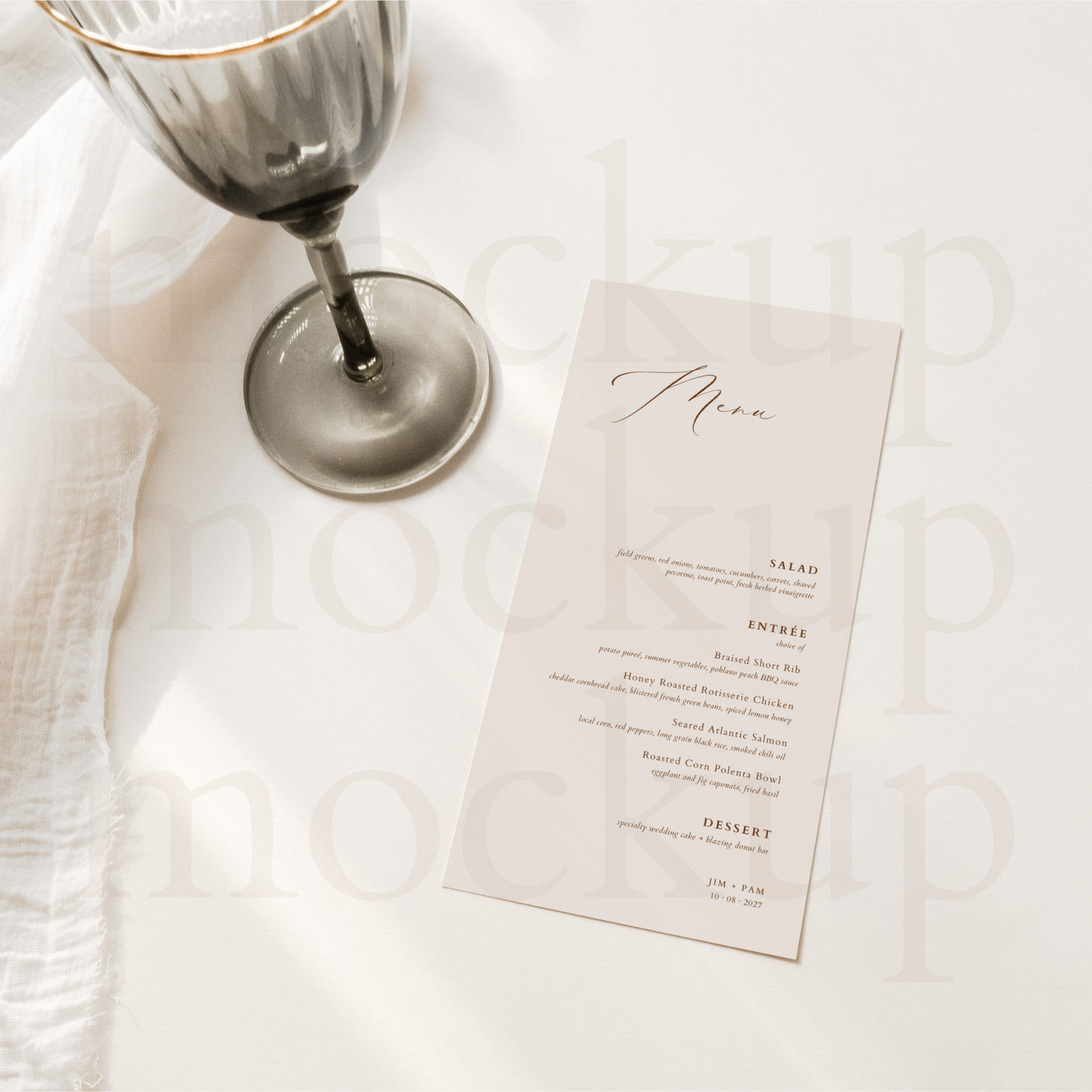 Wedding Menu Card Template