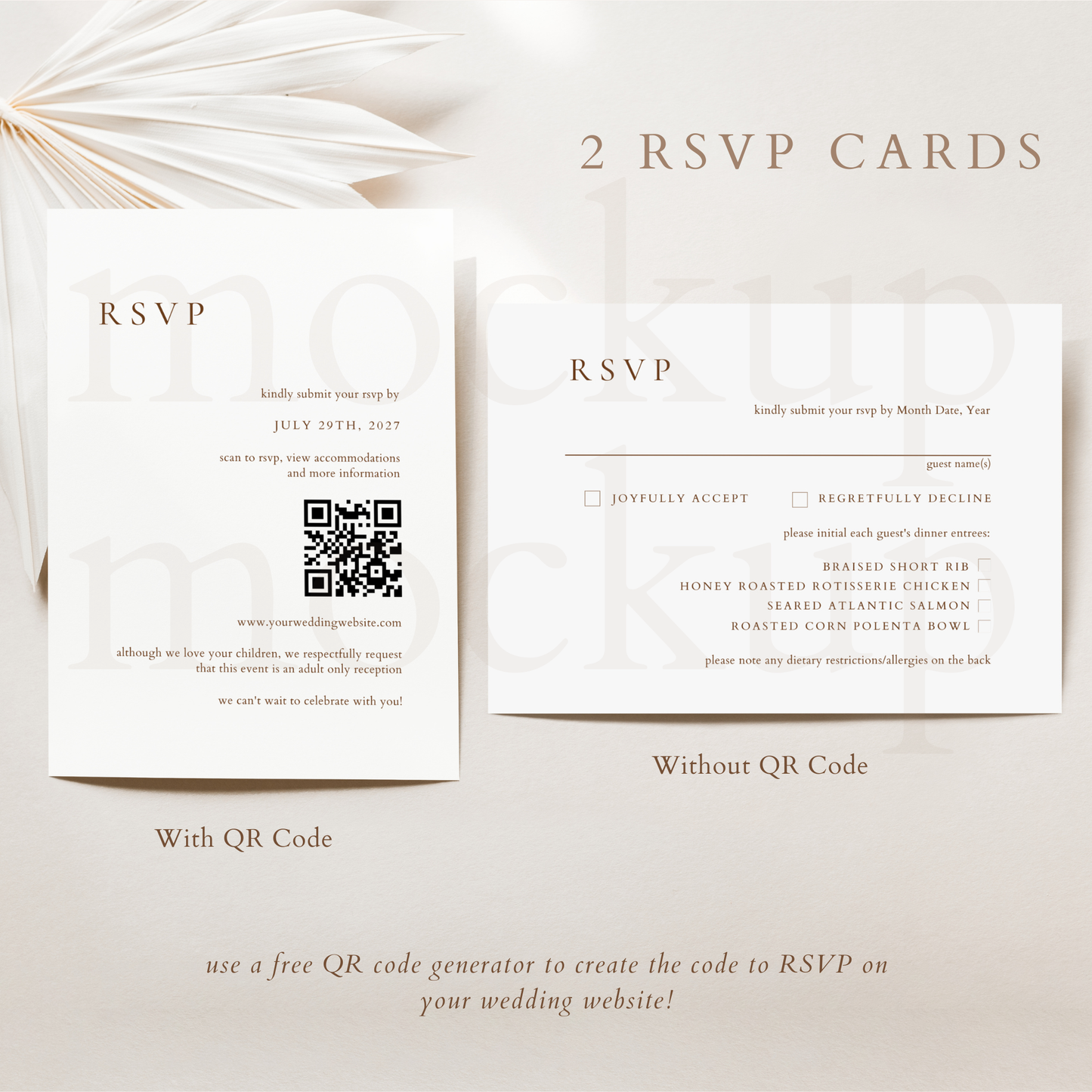 Minimalist Wedding Invitation Set Template