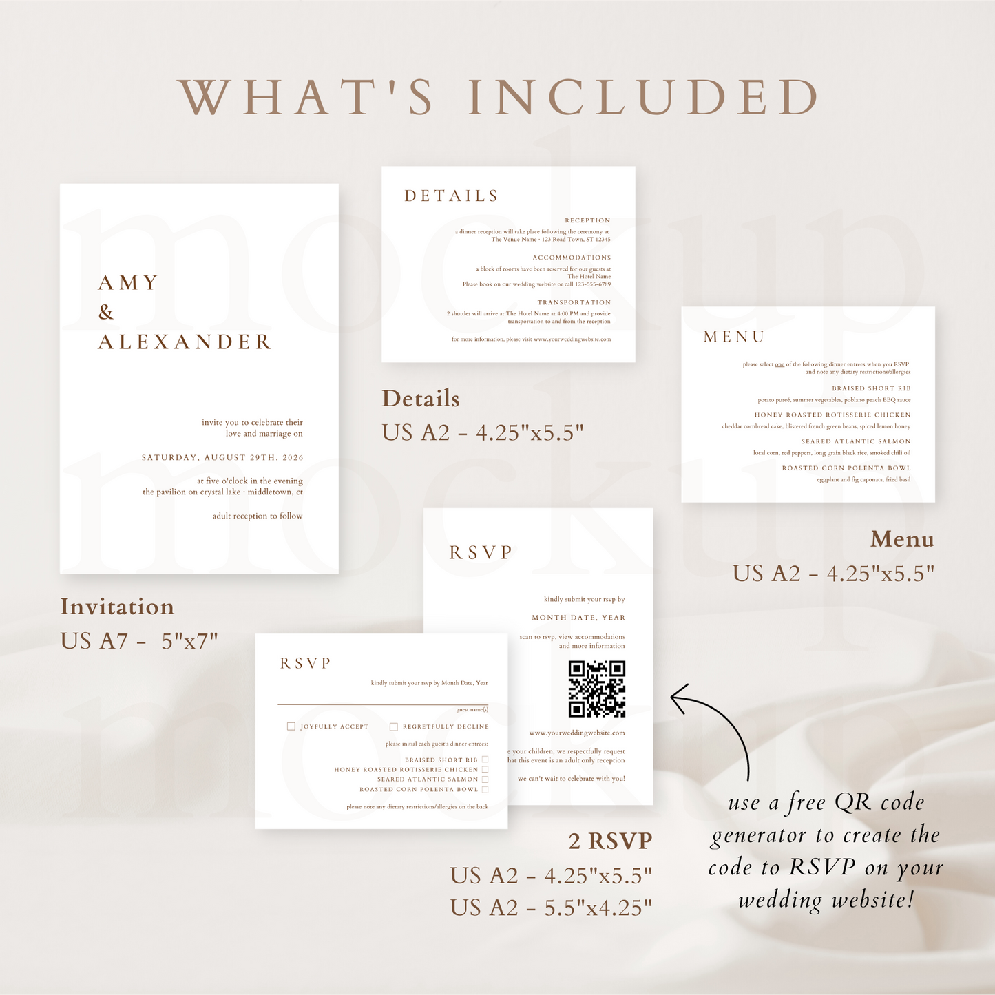 minimalist wedding invitation template