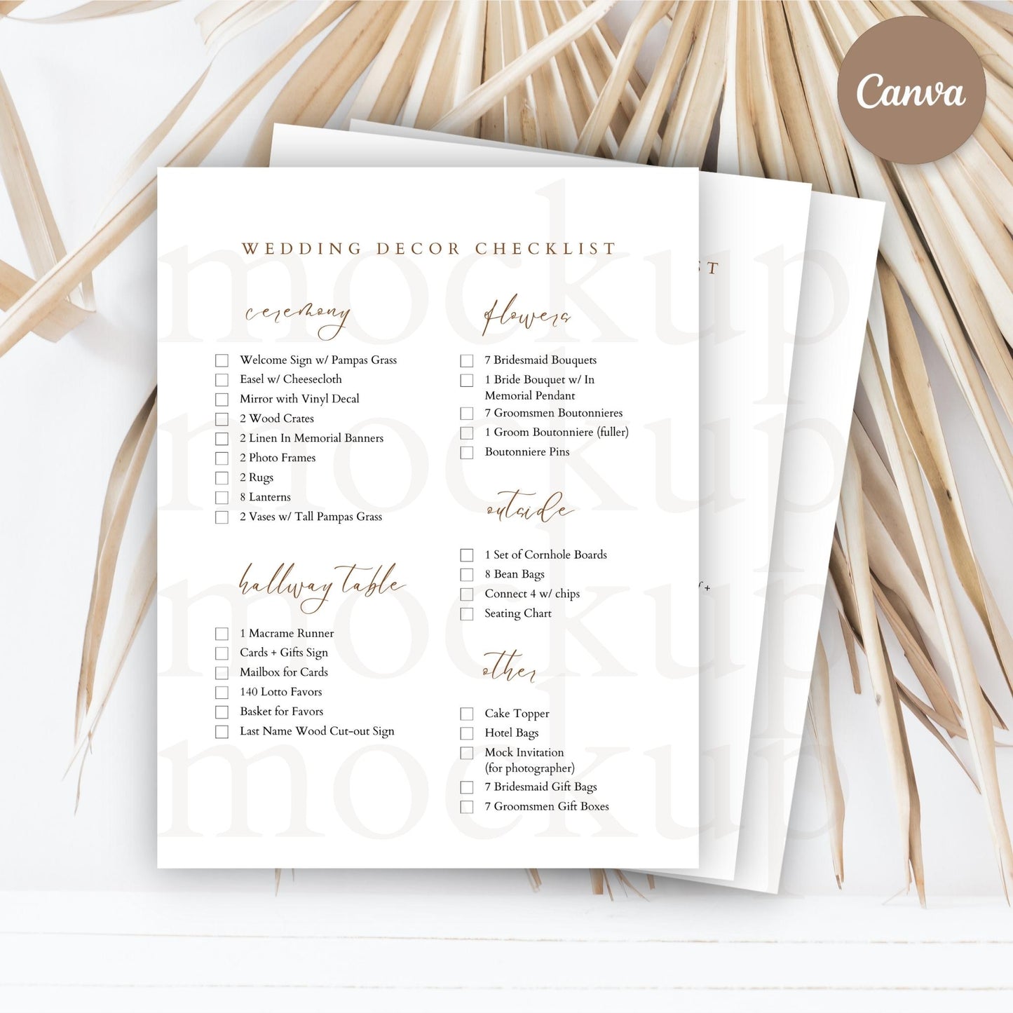 Wedding Decor Packing Checklist Template