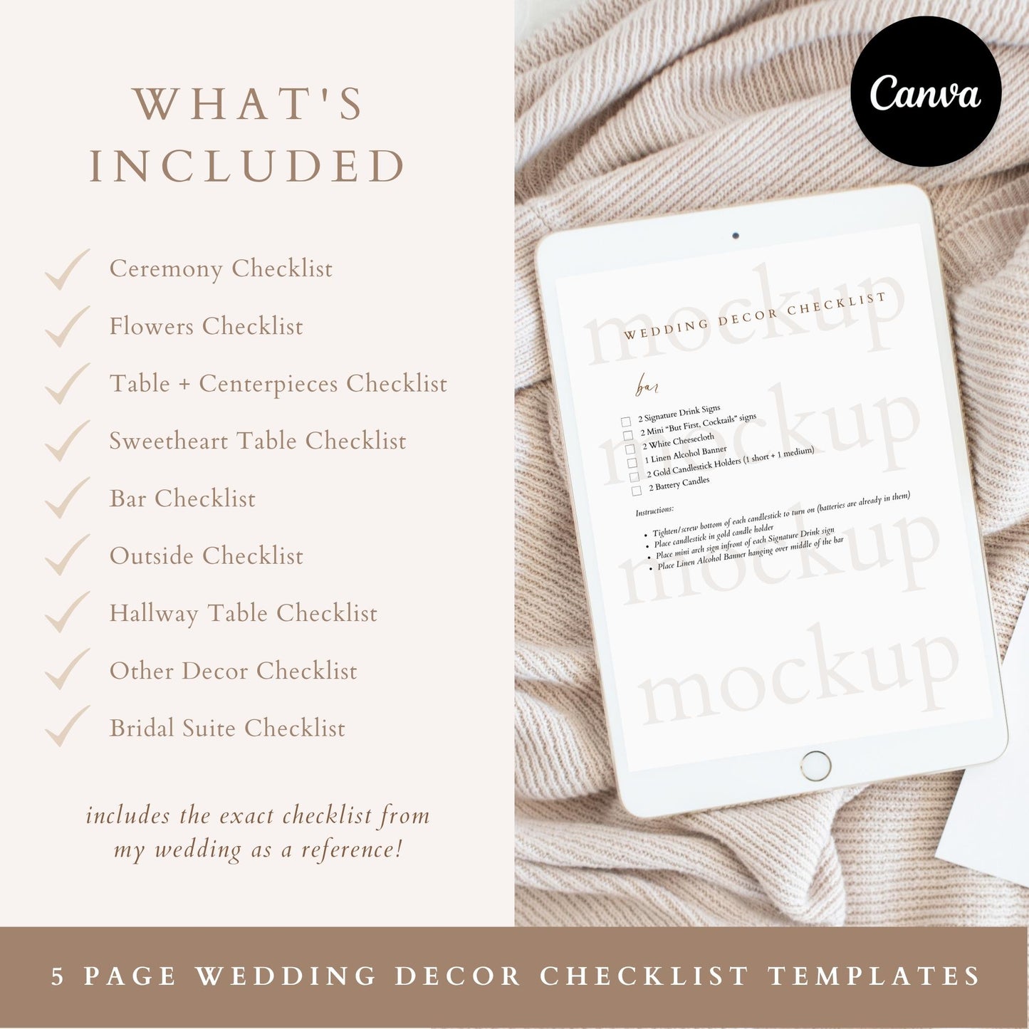 Wedding Decor Packing Checklist Template