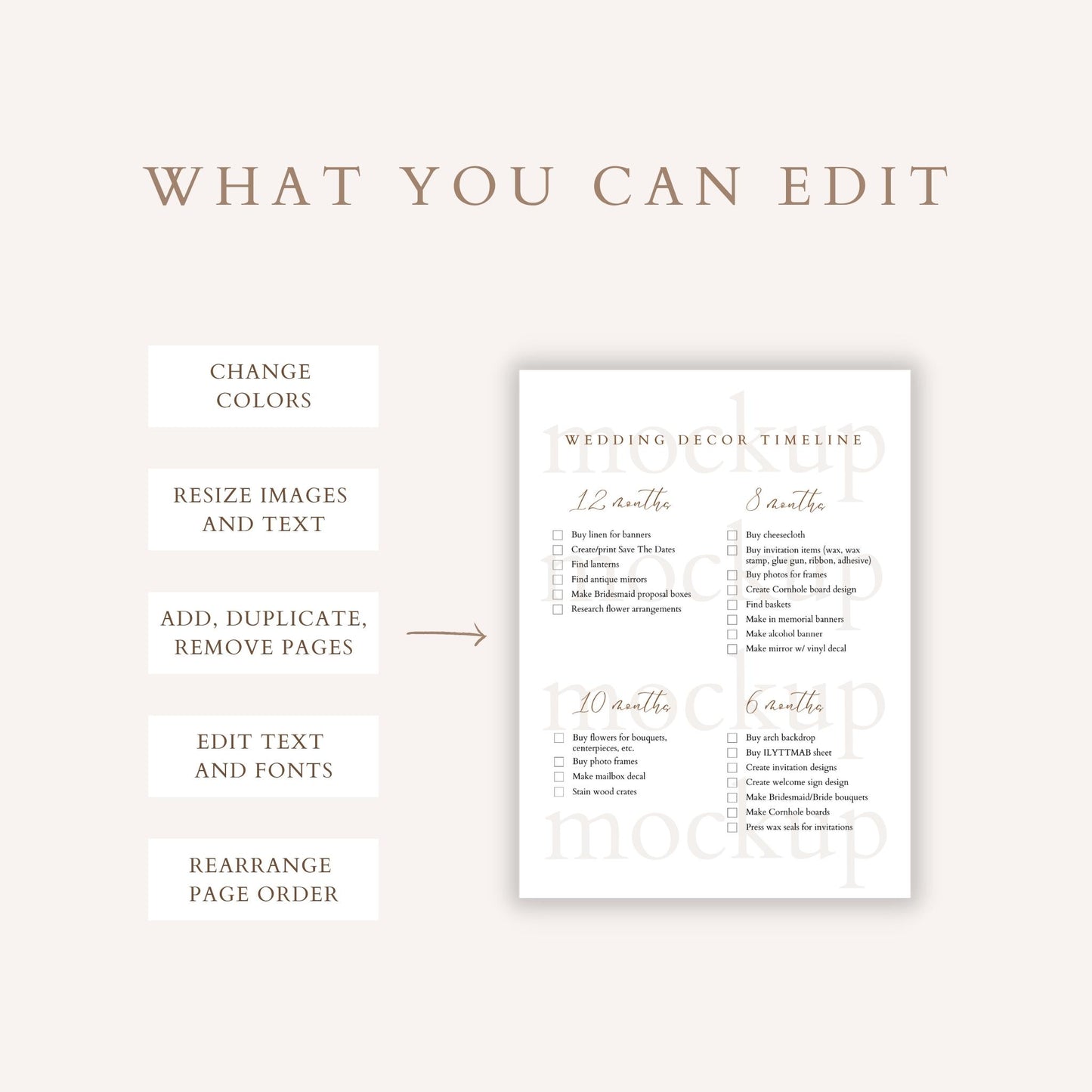 Wedding Decor To-Do List Timeline Template