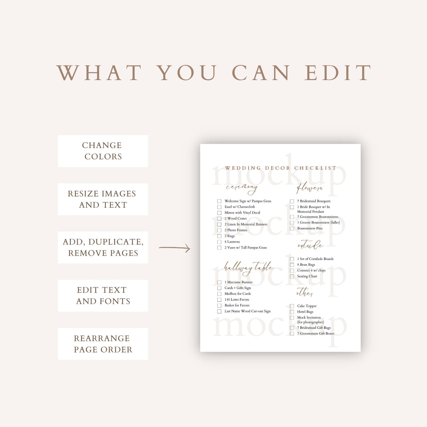 Wedding Decor Packing Checklist Template